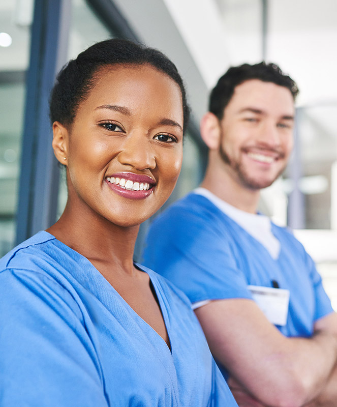Smiling black woman, medical staff