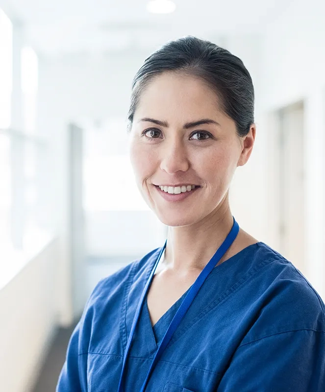 Smiling, asian woman doctor