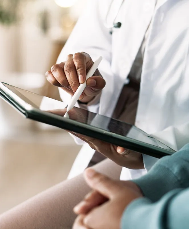 Doctor reviewing results with a patient